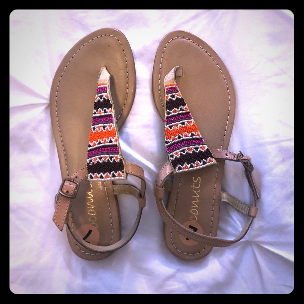 Colorful beaded sandals